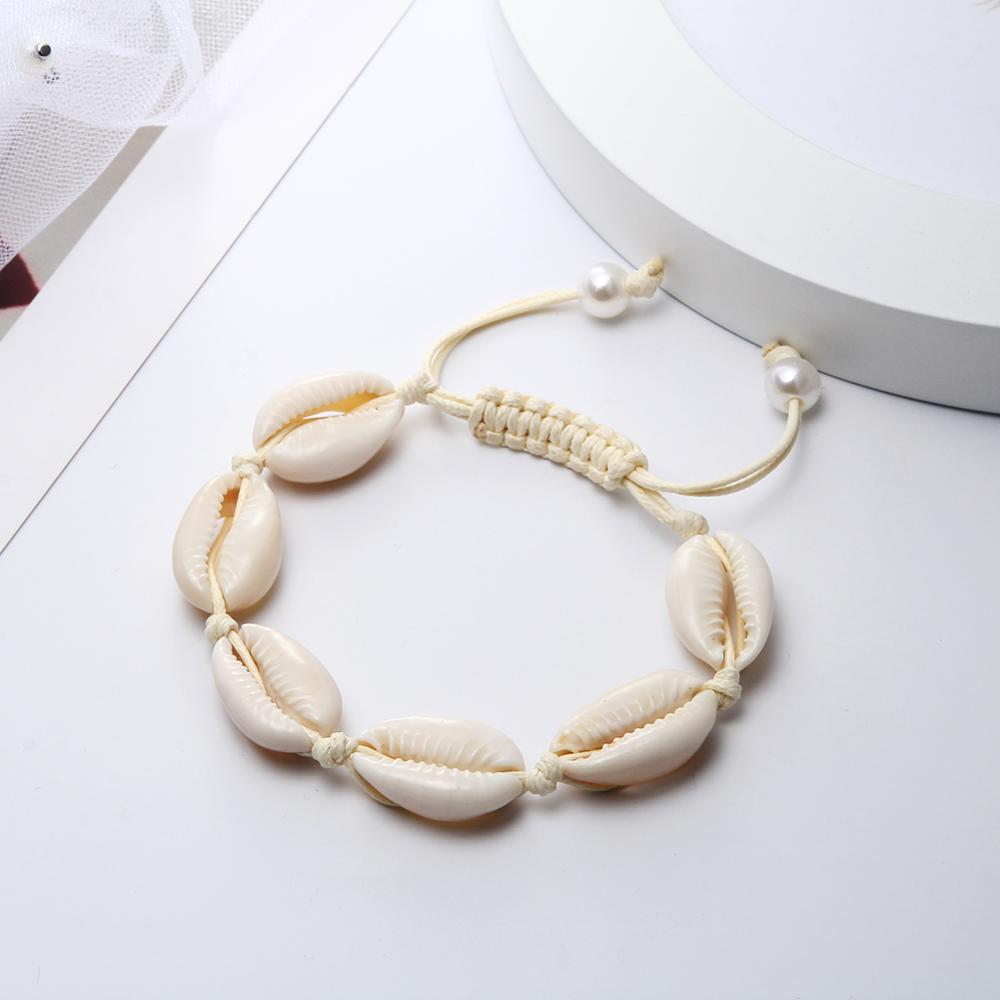 Bohemian Women Bracelets Anklets Natural Shell Conch Chain Braided Rope Foot Barefoot Anklet Girl Jewelry Ladies Gift Handmade