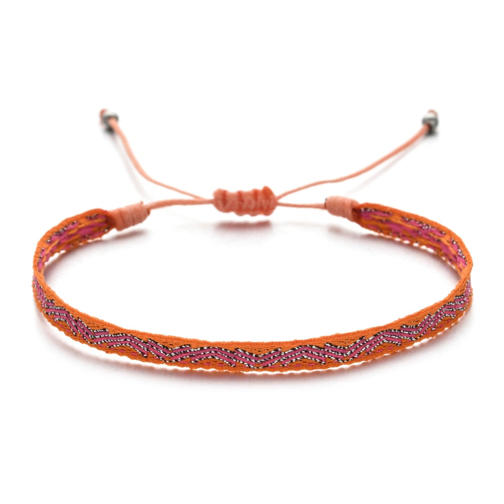 ZMZY Boho Colorful Woven Rope String Bracelet Yoga Handmade Chic Webbing Friendship Bracelets for Men Women Child Lucky Jewelry