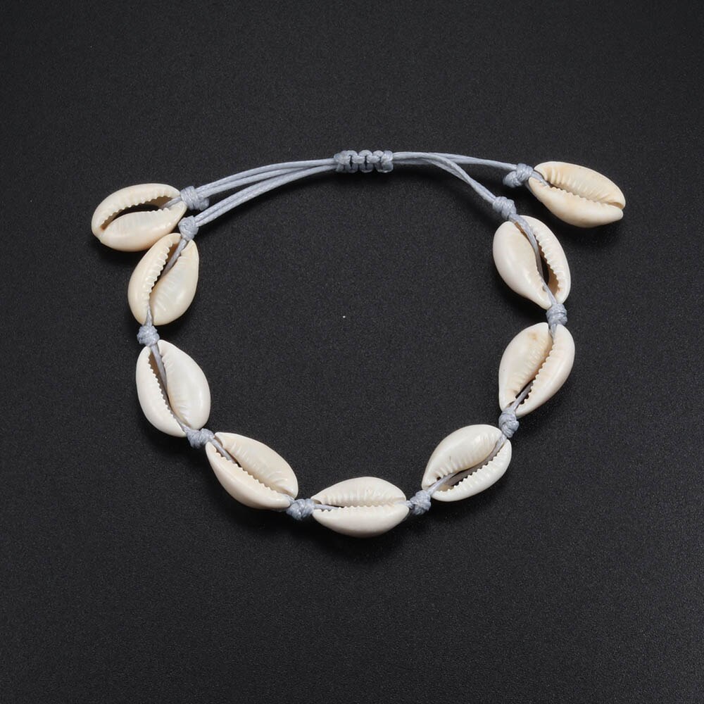 Bohemian Women Bracelets Anklets Natural Shell Conch Chain Braided Rope Foot Barefoot Anklet Girl Jewelry Ladies Gift Handmade