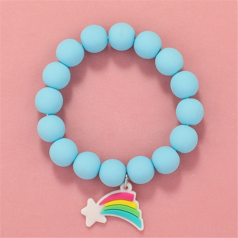 Makersland Cute Popcorn beads Bracelet Friendship Glass Bracelets For Girls Star Moon Cloud Flower Jewelry Accessories Wholesale