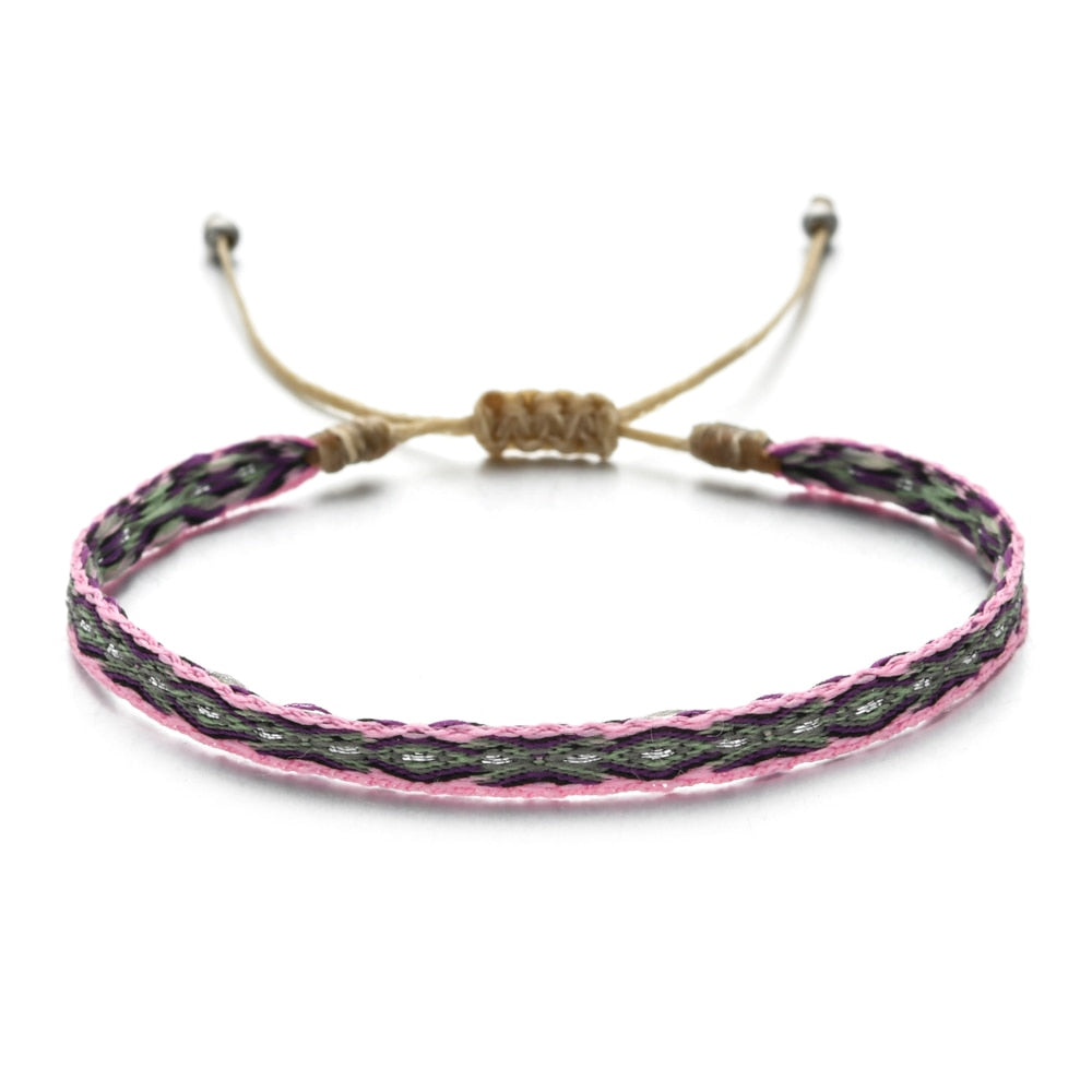 ZMZY Boho Colorful Woven Rope String Bracelet Yoga Handmade Chic Webbing Friendship Bracelets for Men Women Child Lucky Jewelry