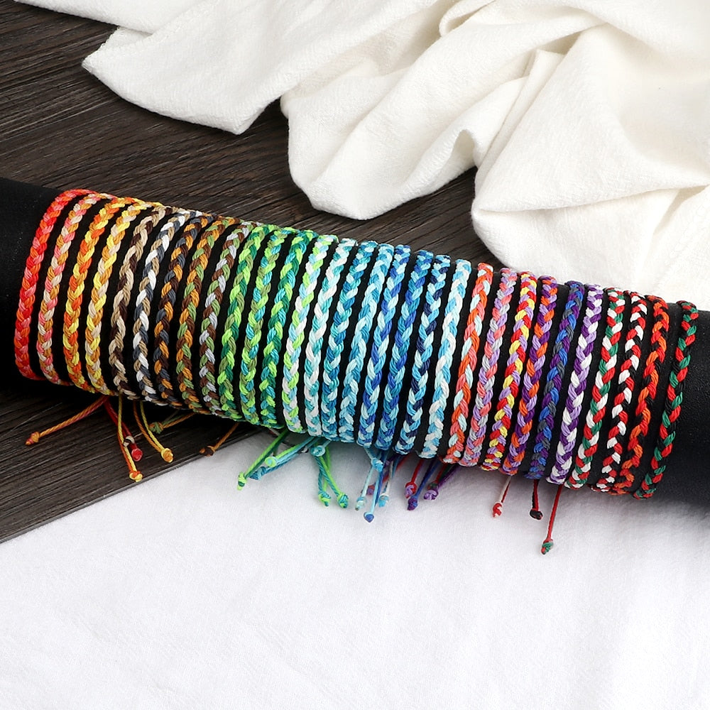 30 Styles Wax Line Braided Bracelet Handmade Boho Thread Couple Bracelet Women Men Adjustable Bangles&Pulsera Jewelry Gift New