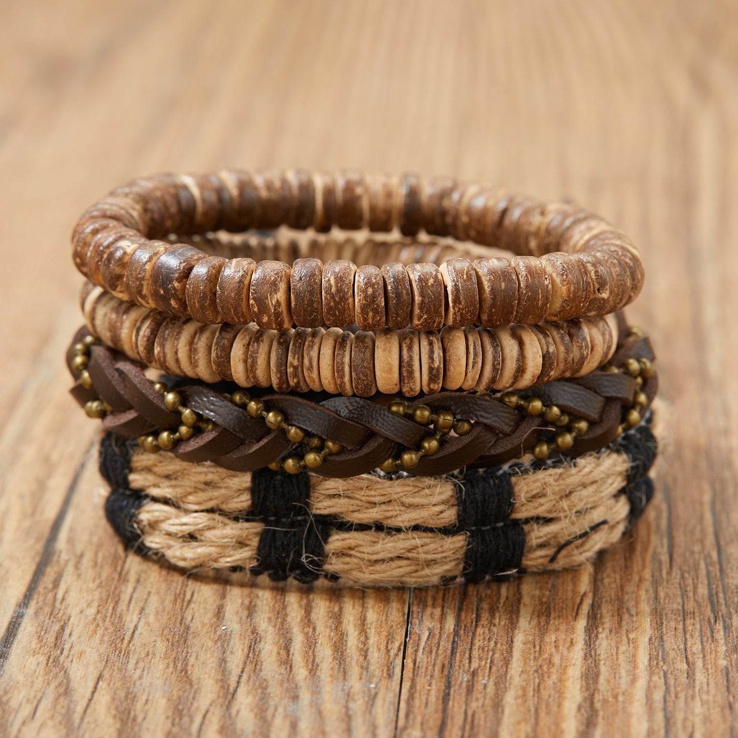 Vintage Multiple Layers Leather Bracelet Set For Women Men Leaf Feather Handmade Braided Wrap Charm Bracelet Jewelry Accessories