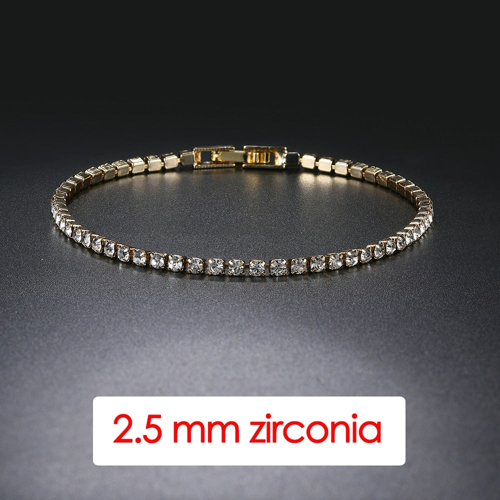 Hip Hop Iced Out 3/4/5mm Crystal Tennis Bracelet for Men Homme Trendy Punk Zirconia Men&#39;s Chain on The Hand Streetwear Jewelry