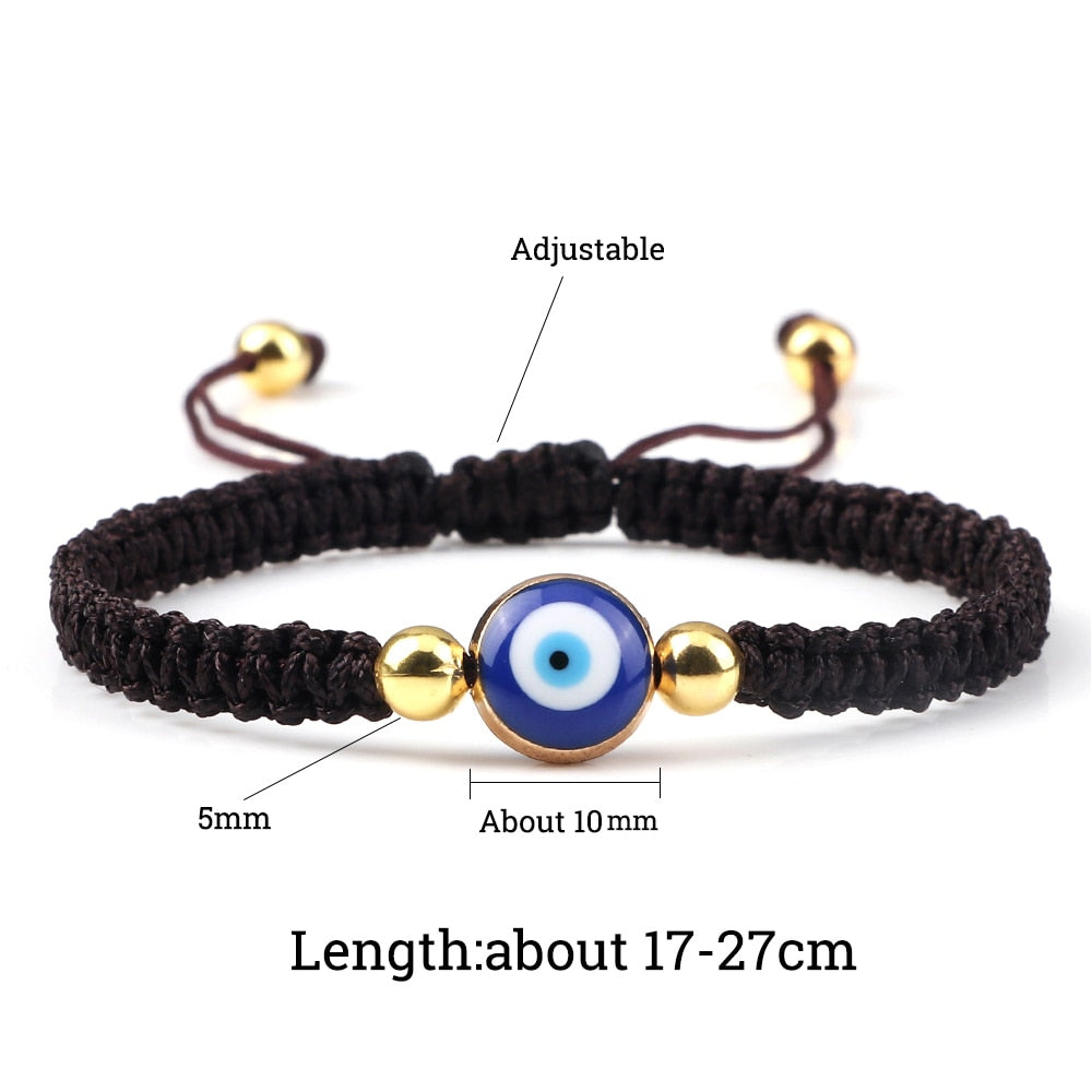 New Evil Eye Braided Bracelet Lucky Red Black Color Thread Couple Chain Handmade Prayer Bangles Pulsera Jewelry Gift for Friend