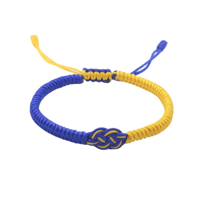 Charm Yellow Blue Ukraine Bracelets For Women Men Handmade Ukrainian Flag Color Woven String Bracelet New Design Couple Jewelry